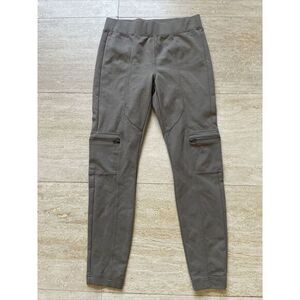 Soft Surroundings Pull On Leggings Womens PS Zip‎ Pockets On Leg Stretch Green